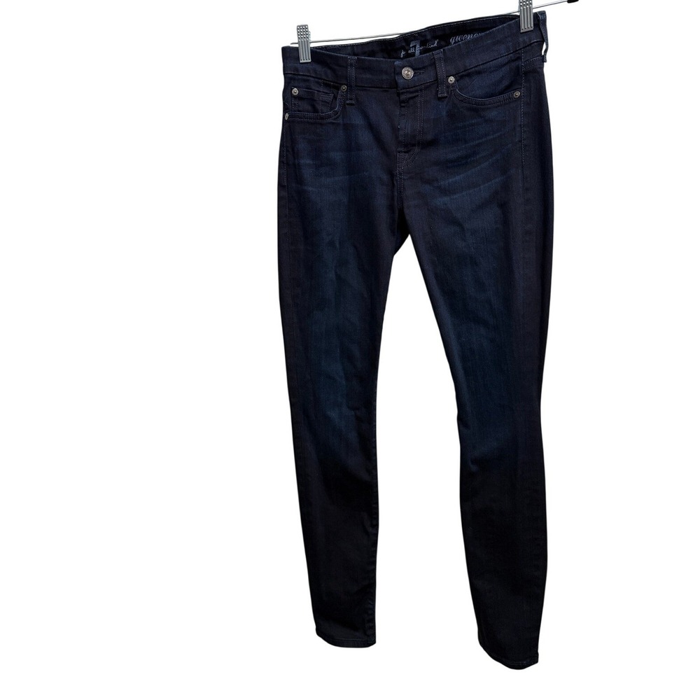 7‎ For All Mankind Gwenevere Skinny Jeans Dark Indigo Wash Size 28 Womens Denim